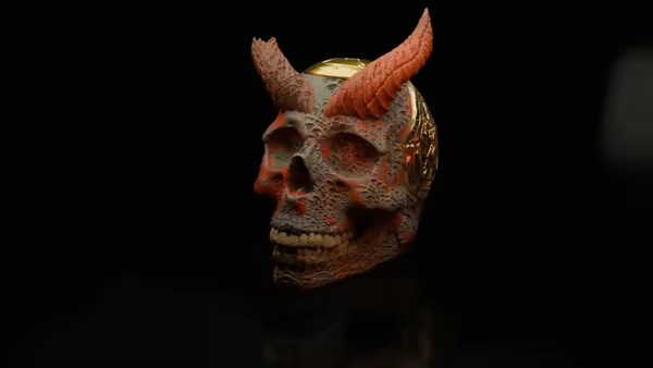 Baal Skull, chalice and a plate painted 3mf