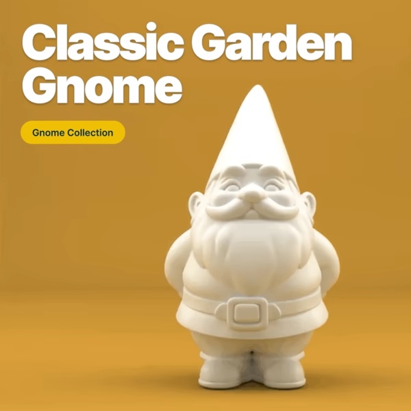 Classic Garden Gnome – 3D Printable Cute Standing Gnome Figu