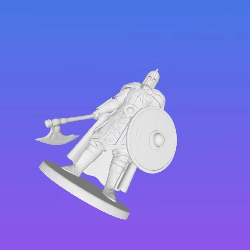 4170 Stern Viking Warrior with Shield and Axe  Ivory-Style-5