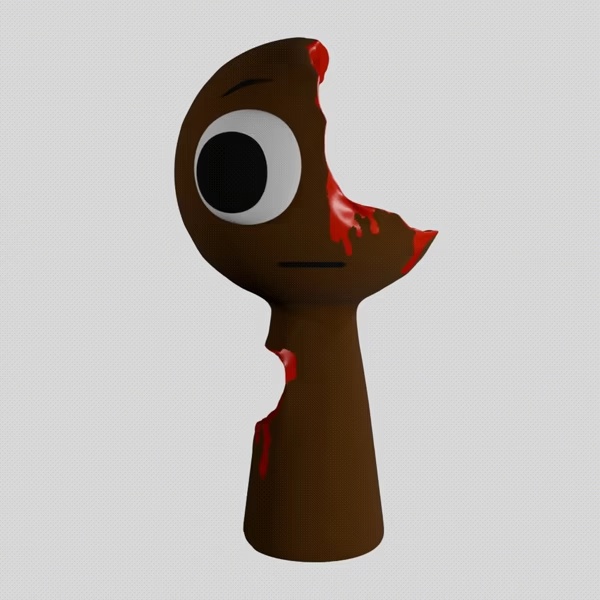 BRUD HORROR SPRUNKI INCREDIBOX | Brown Sprunki 3D Model STL-1