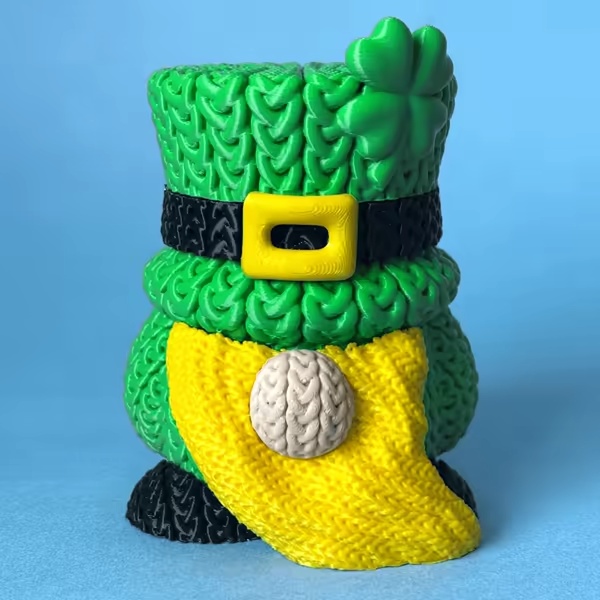 Knitted Saint Patrick's Gnome (Multiparts)
