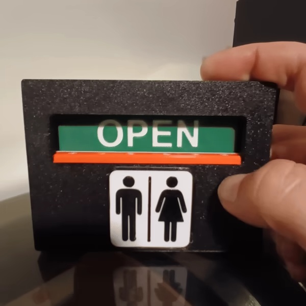 トイレ使用中/空室サイン – 磁気スライド機構