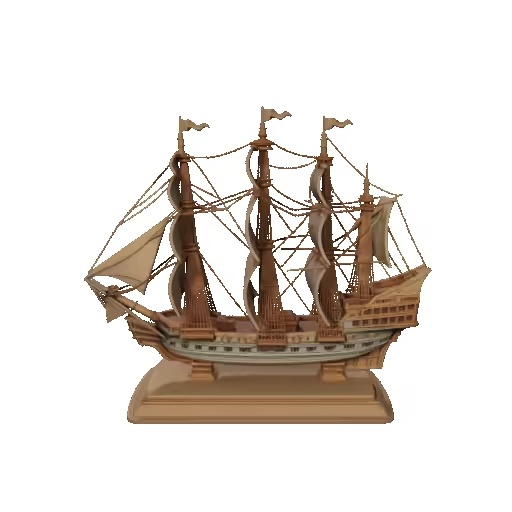 3162Pirate Sailing Ship with Cannons  Style Minimalist  stl-1