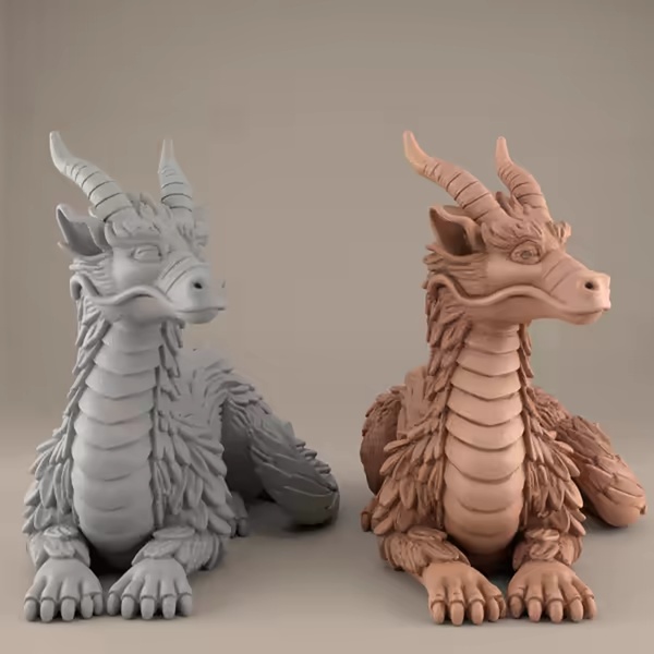 3D Dragon Sculpture Model for Home Decor - STL File-0