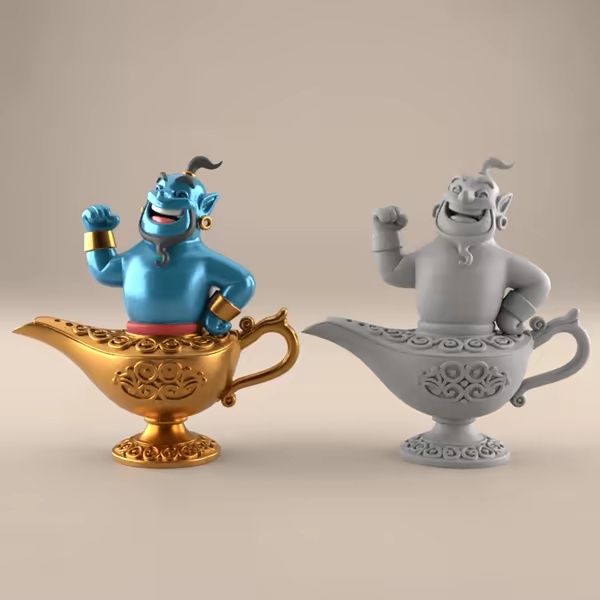Fun Genie Lamp 3D STL File for Desk Decor Toys 7-0