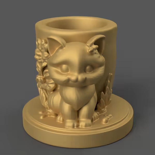 Entzückender Katzen-Blumentopf, Bonbondose, Urne, Kerzenhalter 2