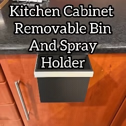 Kitchen Cabinet Removable Bin and Spray Holder