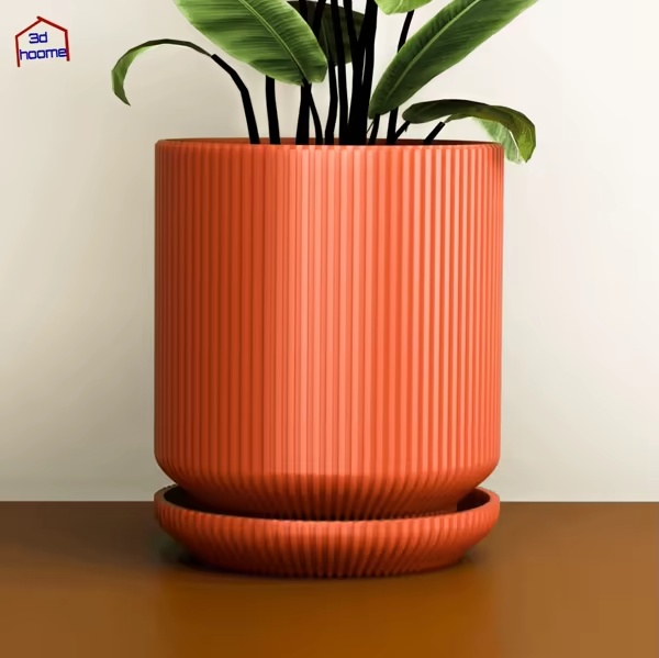 Ribbed Patterned Flower Pot