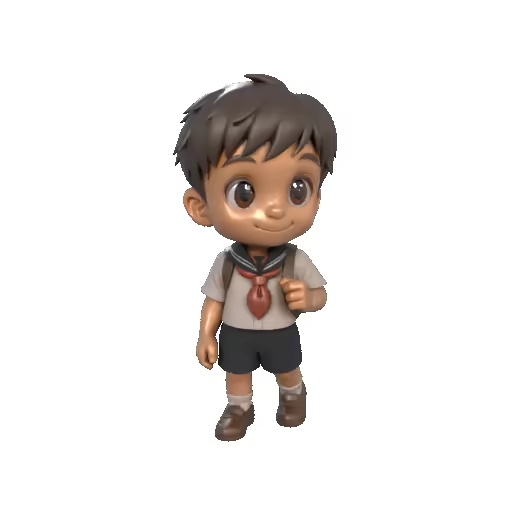 Asian Chibi Student Boy