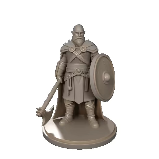 4011  Stern Viking Warrior  with Shield and Axe  DND  STL-2