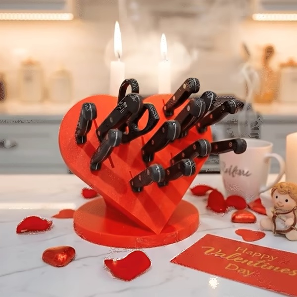 L'Amore Ferisce - Portacoltelli a Cuore di San Valentino
