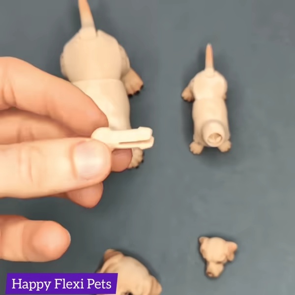 Labrador retriever dog articulated flexi toy (STL & 3MF)-2