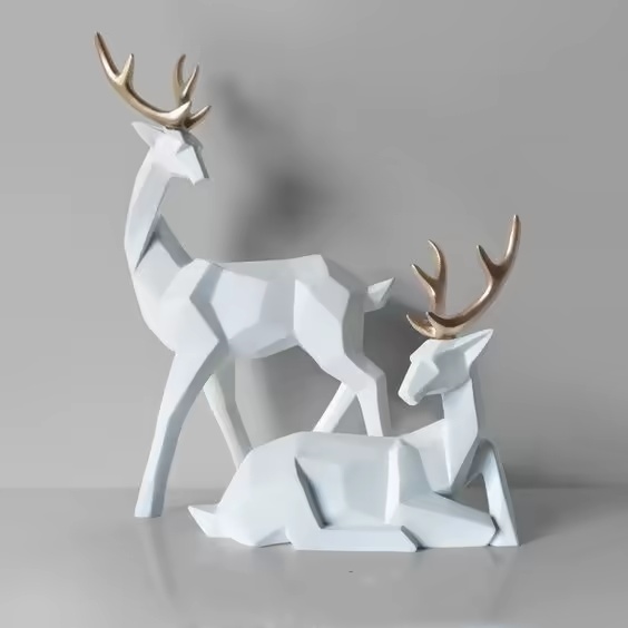 Geometric Deer Statue