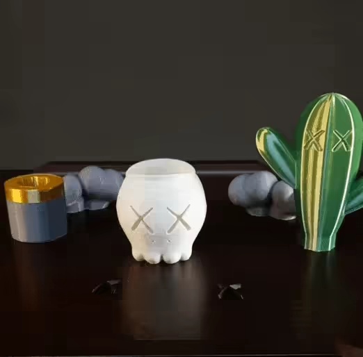 KAWS PLANTER WITH CACTUS (DIVIDED BY COLOURS)-0