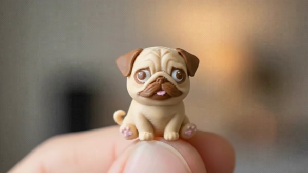 Cute tiny Pug dog
