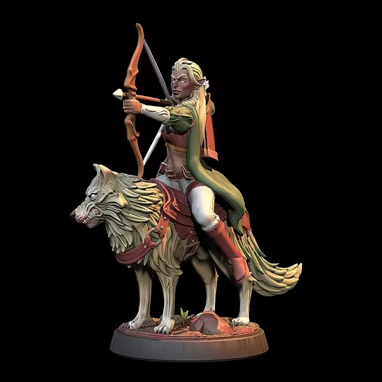 Elf mounted in a wolf-0