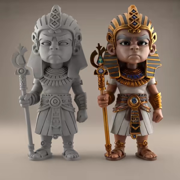 Fun Pharaoh Action Figure STL for 3D Printing-0