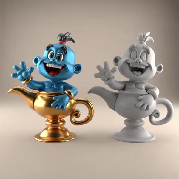 Fun Genie Lamp 3D STL File for Desk Decor Toys 1-0
