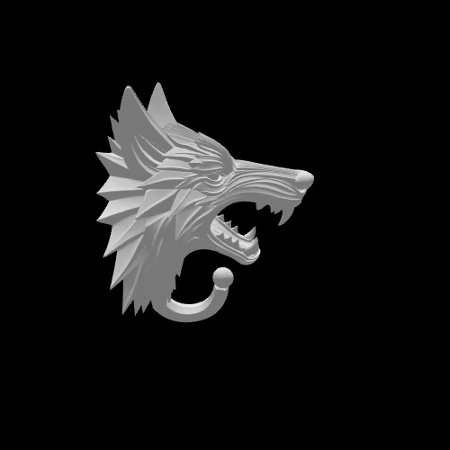 Geometric Wolf Head Wall Hook-2