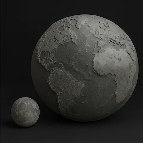 Earth–Moon Topographic Scale Model