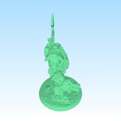 Space ork in bionic armor RPG tabletop skirmish