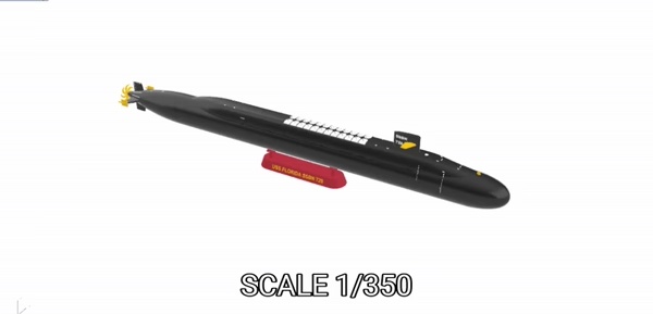 SUBMARINE USS FLORIDA SSBN 728 - 1/350 High Quality