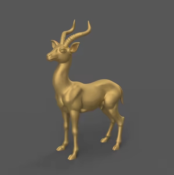 Elegant antelope Sculpture STL – 3D Model for Home Decor