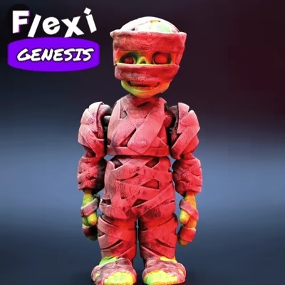 Cute Flexi Mummy & Pharaoh Sarcophagus (PRINTINPLACE)