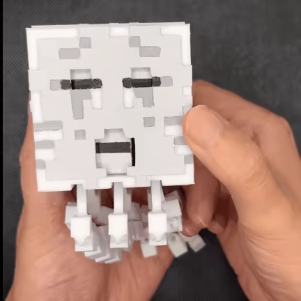 Ghast articulé Minecraft de Kamski avec visage changeant