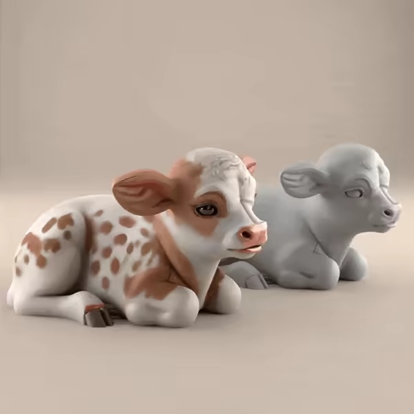 Adorable Baby Cow 3D Model STL