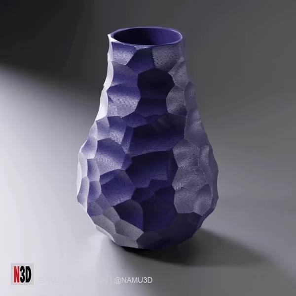 Flintstone Vase – Low Poly Stone-Inspired Decorative Vase-1
