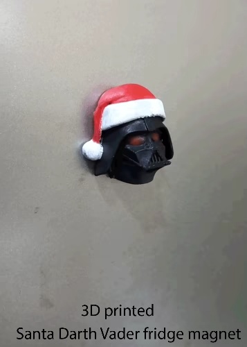 santa Darth Vader fridge magnet (print in place No Supports)