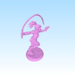 post apo warrior young girl charging with whip and pistol