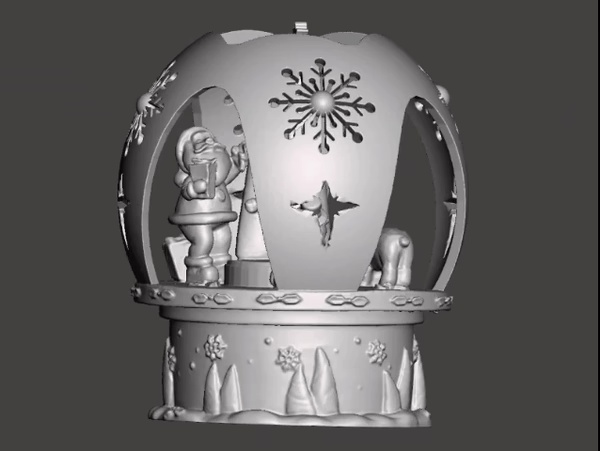 christmas snow globe santa and friends tea light-0