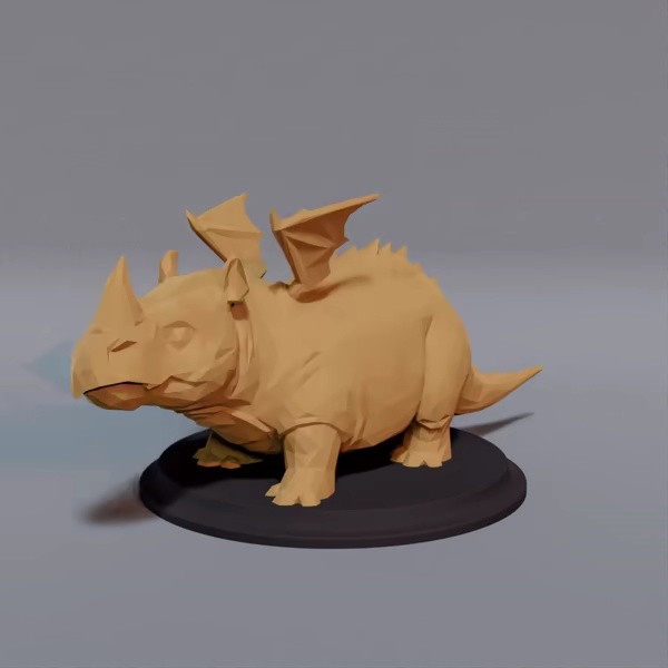 Rhino dragon - Low Poly