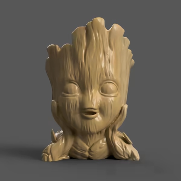 Schattige Groot-personage Bloempot – 3D STL-bestand voor Woondecoratie