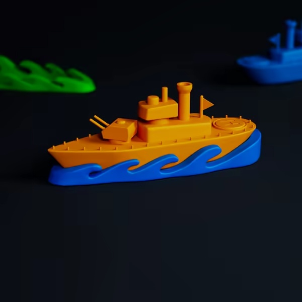 Stylized Battleship | Decorative Ship Model & Decor