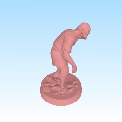 Zombi with hook for tabletop game