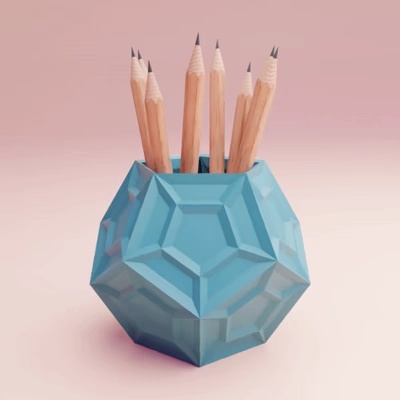 cool dodecahedron pencil holder idea desktop organizer