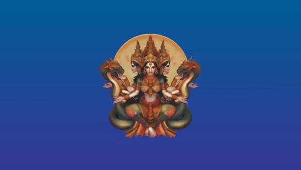 2980 Indian Serpent Woman Dancer on Pedestal magic monster-1