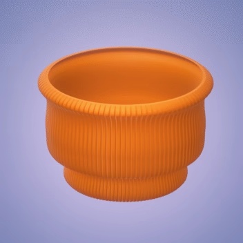 Modern Ribbed Vase - 150mm Height x 234mm Diameter