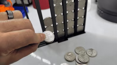 USA quarters collection display case