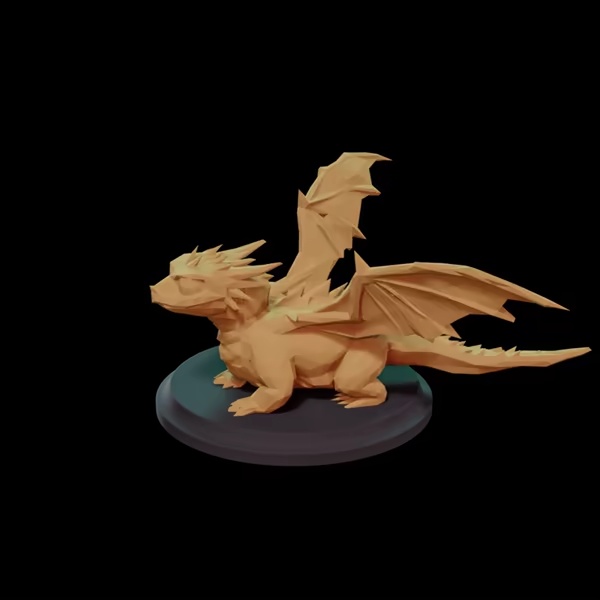 Cute Dragon - Low Poly-0