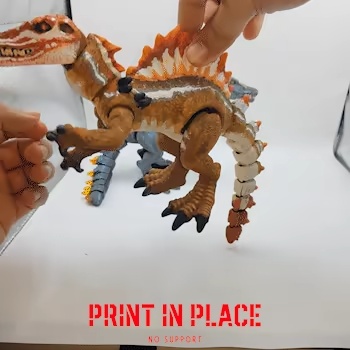 🦖 Vuur-Spinosaurus – Gearticuleerd Print-in-Place Model