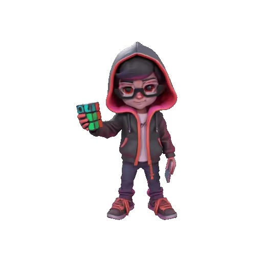 Hacker Kid with Rubick Cube ver 2