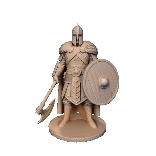 4170 Stern Viking Warrior with Shield and Axe  Ivory-Style-1