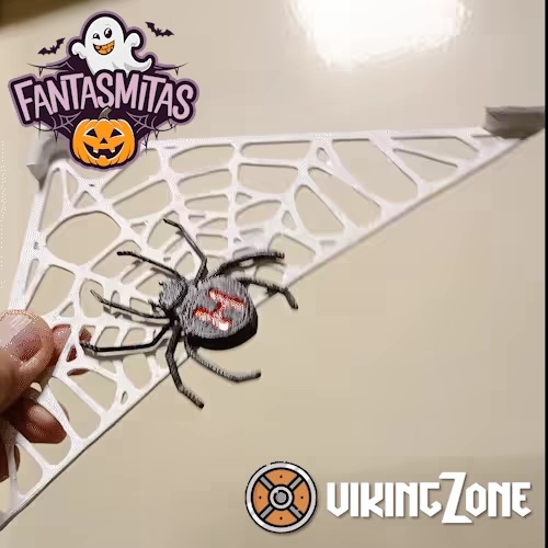 🕷️ 3D-аппликация «Паук с паутиной» – украшение на Хеллоуин 🕸️