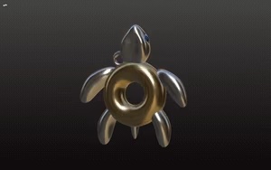 Amuleto/chaveiro Tartaruga Donut