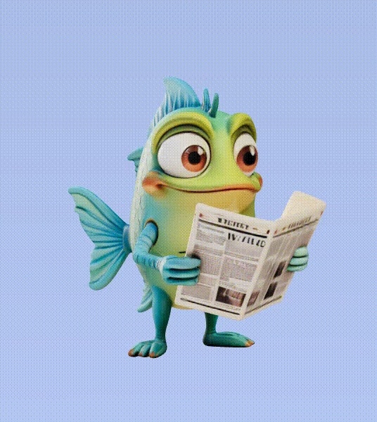 Newspaper-Reading Fish