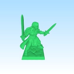 elf girl warrior  figurine for tabletop like hero quest DnD